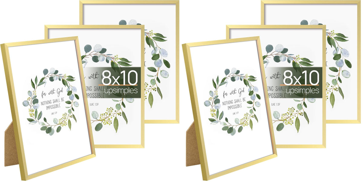 upsimples 4x6 Picture Frame Glass, Thin Border, Black Photo Frames, 3 Pack