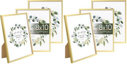 upsimples 4x6 Picture Frame Glass, Thin Border, Black Photo Frames, 3 Pack