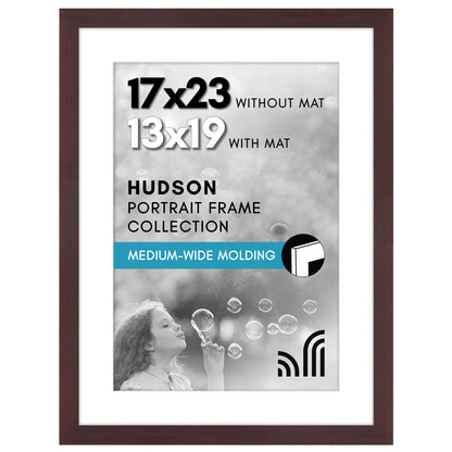 Americanflat 22x28 Poster Frame - Matted to 18x24 - Engineered Wood - Black