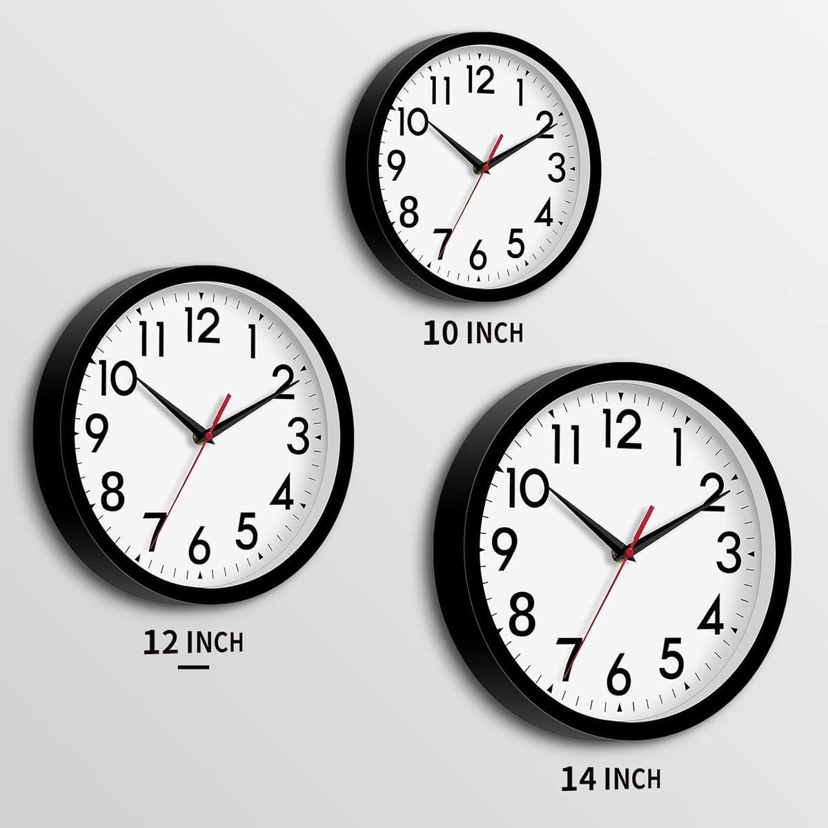 DAXSMY 12 Inch Wall Clock, Battery Operated Silent Non Ticking