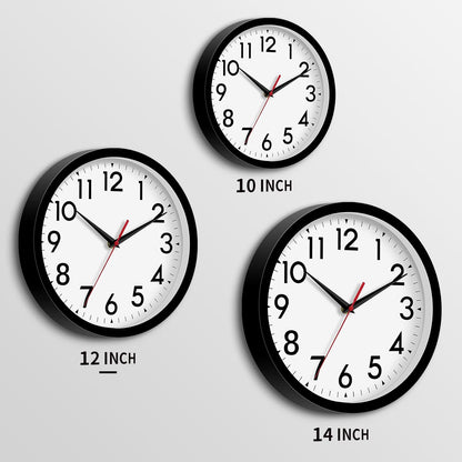 DAXSMY 12 Inch Wall Clock, Battery Operated Silent Non Ticking