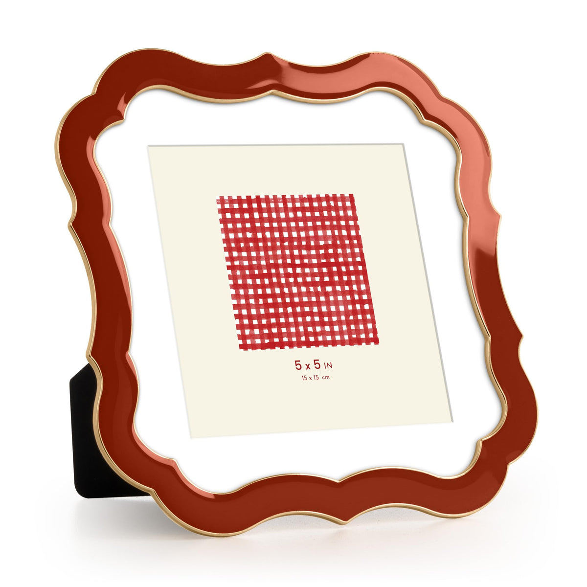 4x6 Enamel Picture Frame with HD-Tempered Glass, Display 3x5 Photo with Mat, Ornate Photo Frame with Gold Metal Edge & Velvet Back for Tabletop & Wall Mount Vertically or Horizontally Display, White