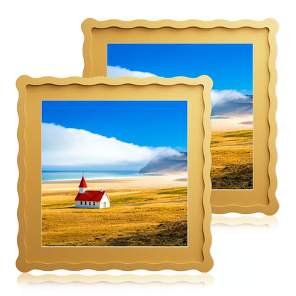 5x7 Wavy Picture Frame with 4x6 Mat, 5 x 7 Wood Frame, Real Glass