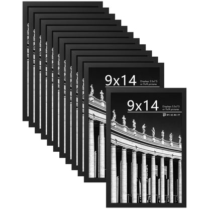 Picrit 8x10 Picture Frame Set of 12, Modern Gallery Wall Frames, Black