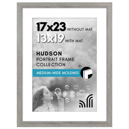 Americanflat 22x28 Poster Frame - Matted to 18x24 - Engineered Wood - Black