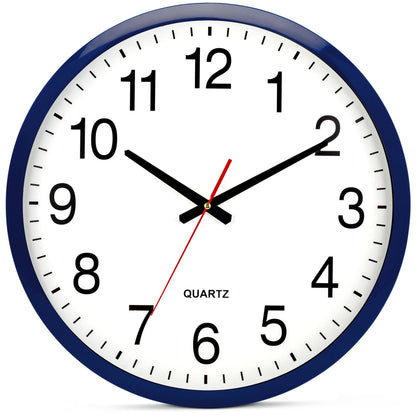 Bernhard Products White Wall Clock Silent Non Ticking 10 Inch Quality Quartz Battery Operated Round Easy to Read Home/Kitchen/Office/Classroom/School Clocks