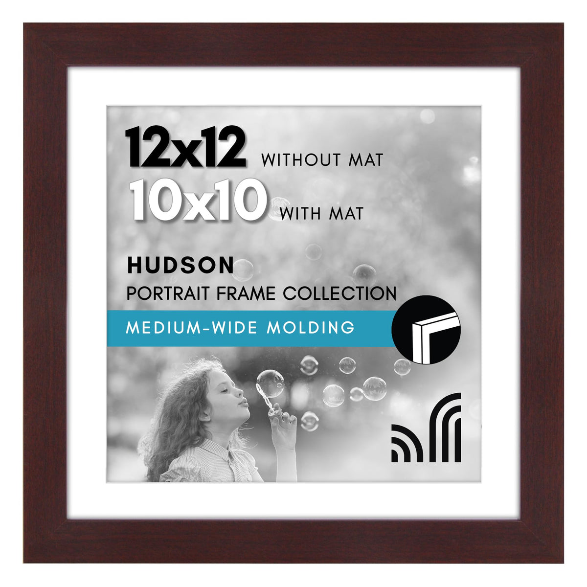 Americanflat 22x28 Poster Frame - Matted to 18x24 - Engineered Wood - Black