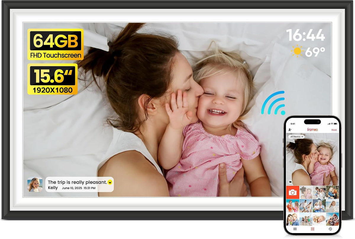 64GB Frameo 15.6" Digital Picture Frame WiFi, Large Electronic Photo Frames