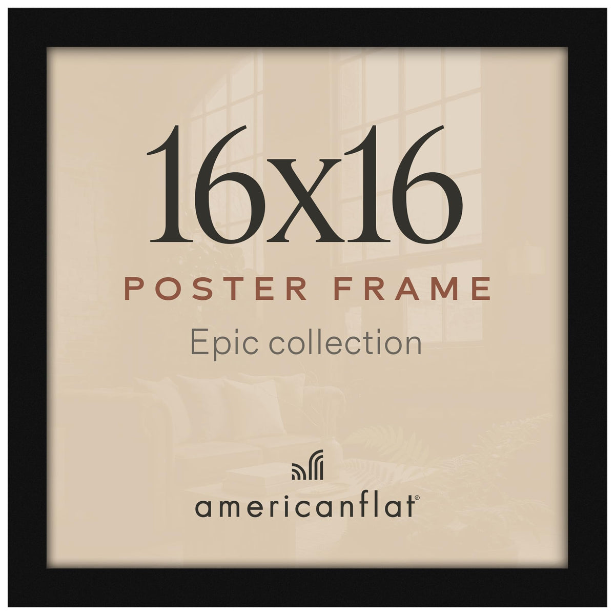 Americanflat 16x20 Poster Frame - Engineered Wood - Black