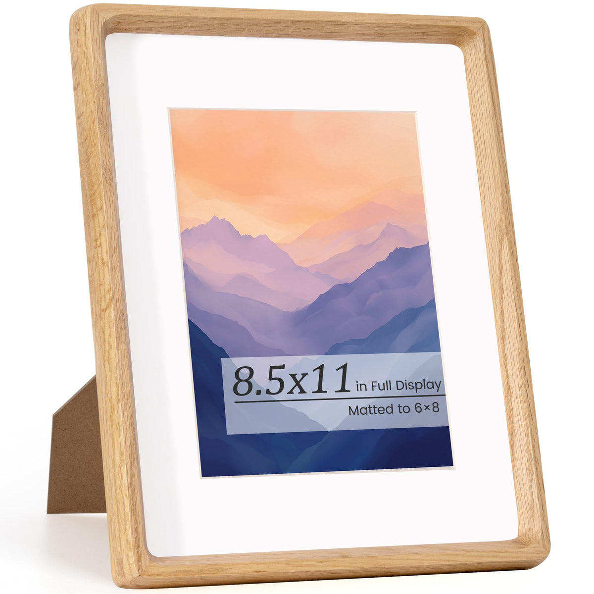 Picture Frames, Solid Walnut Wooden Frame,Round Corner Hand Craft Photo Frame, 11x14 Matted to 8x10, 11 by 14 Document Diploma Frame with HD Real Glass,Wall or Tabletop Display