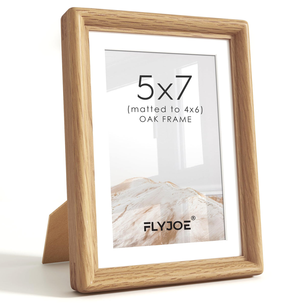 FLYJOE 11x14 Picture Frame, Solid Walnut Wood Frame with Mat for 8x10 Photo
