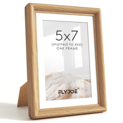 FLYJOE 11x14 Picture Frame, Solid Walnut Wood Frame with Mat for 8x10 Photo