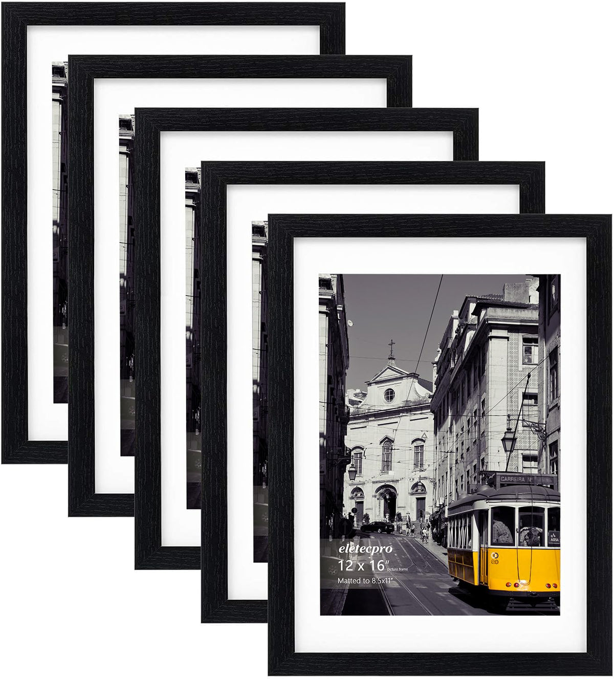 eletecpro 8x10 Picture Frames, Acrylic Cover, Black, Set of 10