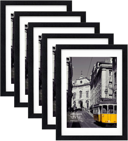 eletecpro 8x10 Picture Frames, Acrylic Cover, Black, Set of 10