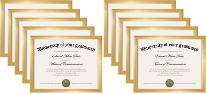 upsimples Certificate Frame, 8.5 by 11 Glass Diploma Frames, 5 Pack, Black