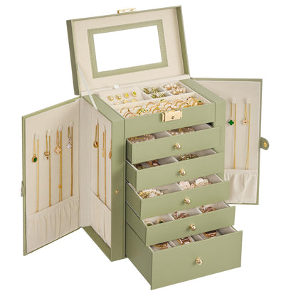 SONGMICS 5-Layer Jewelry Box Organizer with 4 Drawers, Lock and Mirror