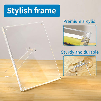 AITEE 4x6 Acrylic Picture Frame 3 Pack, Clear Lucite Frame with Stand