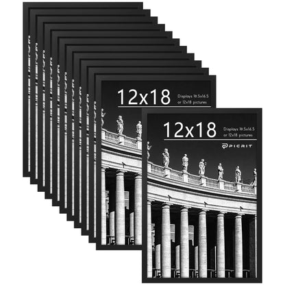 Picrit 8x10 Picture Frame Set of 12, Modern Gallery Wall Frames, Black