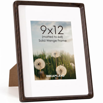 Dreamland 8x10 Picture Frame, USA-Sourced Oak Wood Photo Frames with HD Tempered Glass, 8 x 10 Wooden Frame Matted to 5 x 7, 8x10 Frames Handcrafted Rounded Corner for Tabletop or Wall Display