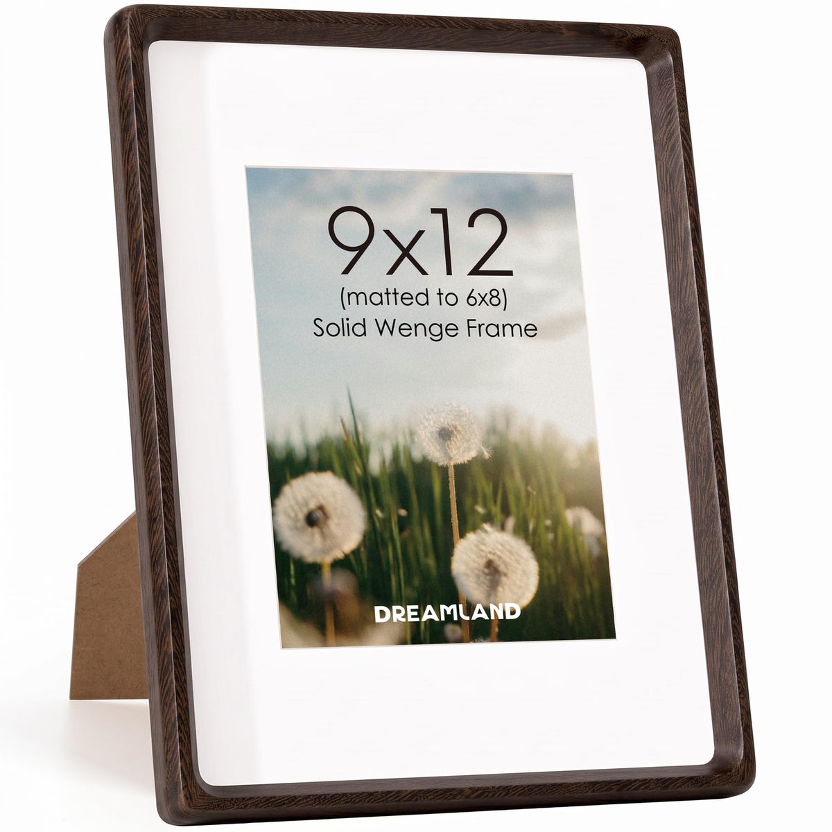 Dreamland 5x7 Picture Frame, USA-Sourced Oak Wood Photo Frames with HD Tempered Glass, 5 x 7 Wooden Frame Matted to 4 x 6, 5x7 Frames Handcrafted Rounded Corner for Tabletop or Wall Display