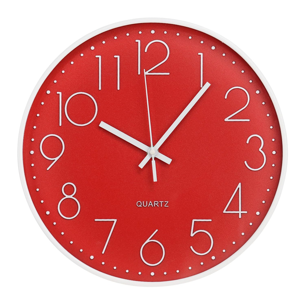 Wall Clock 12 Inch Non-Ticking Silent Modern Simple Style Round Decor Clock Gold Stereoscopic Dial Quartz Wall Clocks for Home/Office/School/Living Room/Bedroom/Kitchen