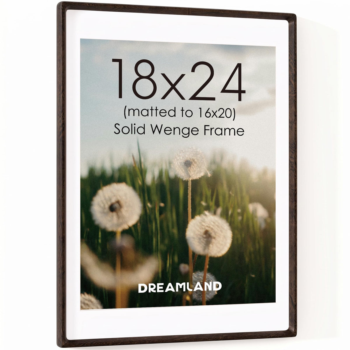 Dreamland 5x7 Picture Frame, USA-Sourced Oak Wood Photo Frames with HD Tempered Glass, 5 x 7 Wooden Frame Matted to 4 x 6, 5x7 Frames Handcrafted Rounded Corner for Tabletop or Wall Display