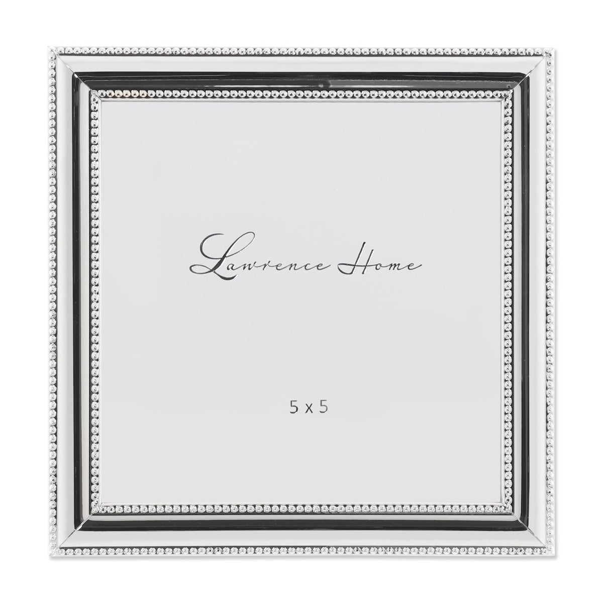 Lawrence Frames 510780 8x10 Metal Picture Frame Silver-Plate with Delicate Beading