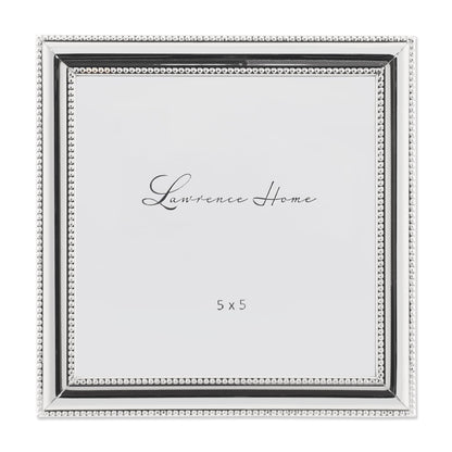 Lawrence Frames 510780 8x10 Metal Picture Frame Silver-Plate with Delicate Beading
