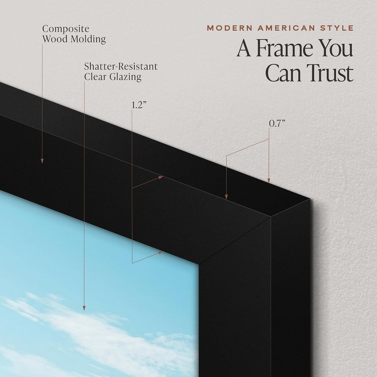 Americanflat 16x20 Poster Frame - Engineered Wood - Black