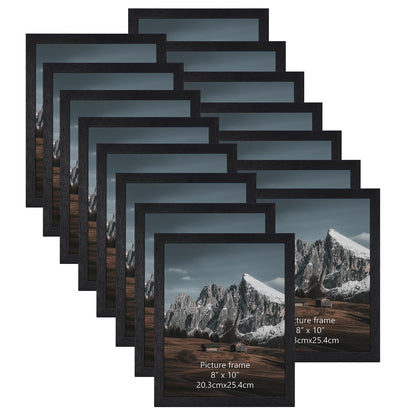 HORLIMER 8x10 Picture Frame Set of 15, Black Picture Frames Display 8 by 10 Photo for Wall or Tabletop