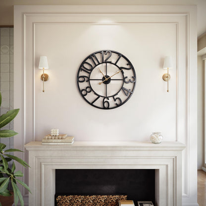 Vantic 32 Inch Large Wall Clock, Roman Numeral Metal Oversized Wall Clocks