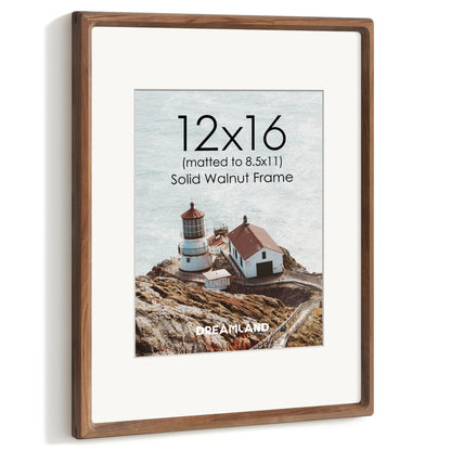 Dreamland 5x7 Picture Frame, USA-Sourced Oak Wood Photo Frames with HD Tempered Glass, 5 x 7 Wooden Frame Matted to 4 x 6, 5x7 Frames Handcrafted Rounded Corner for Tabletop or Wall Display