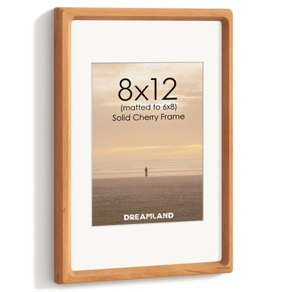 Dreamland 5x7 Picture Frame, USA-Sourced Oak Wood Photo Frames with HD Tempered Glass, 5 x 7 Wooden Frame Matted to 4 x 6, 5x7 Frames Handcrafted Rounded Corner for Tabletop or Wall Display