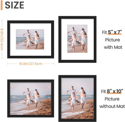 upsimples 8x10 Picture Frames, Gallery Wall Frames Set of 5, Black