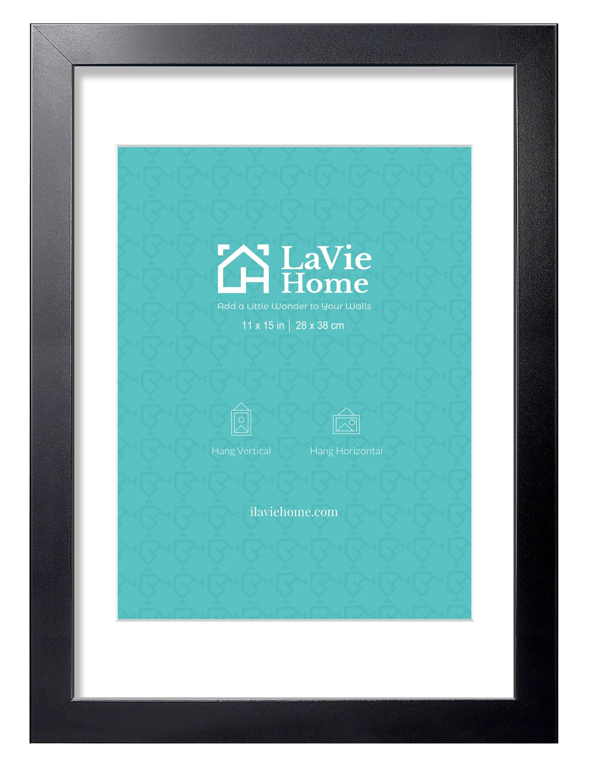 LaVie Home 14x18 Picture Frame Black Poster Frame,Display Pictures 12x16 with Mat or 14x18 Without Mat, Stable and Sturdy Frame and Polished Plexiglass, Horizontal and Vertical Format of The Walls