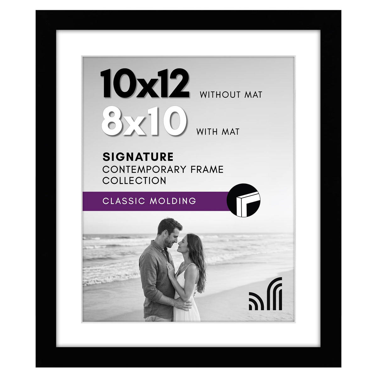 Americanflat 11x14 Picture Frame - Matted to 8x10 - Engineered Wood - Black