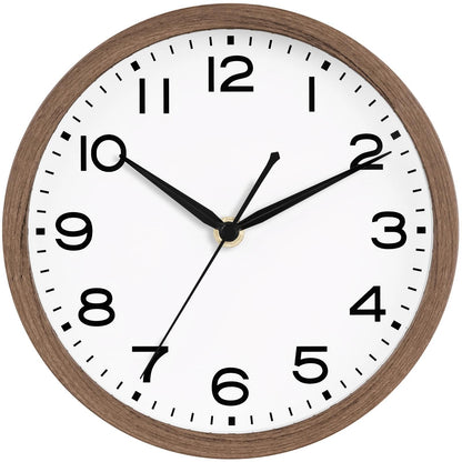 AKCISOT 14 Inch Wall Clock, Silent Battery Operated Analog Clock, Black