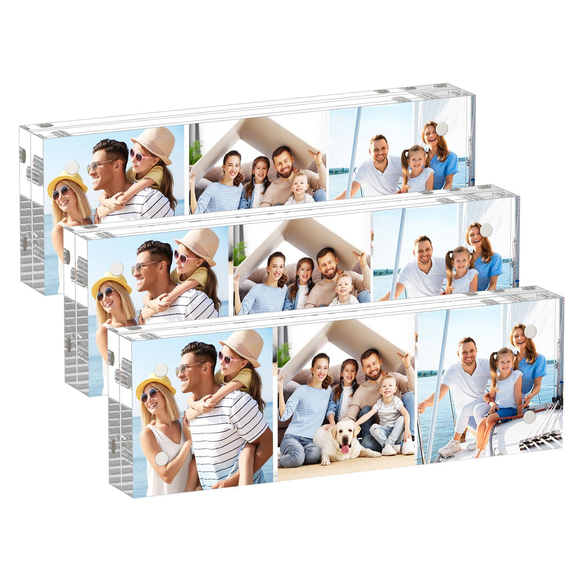 AITEE 4x6 Acrylic Picture Frames 3 Pack, Clear Picture Frames，20% Thicker