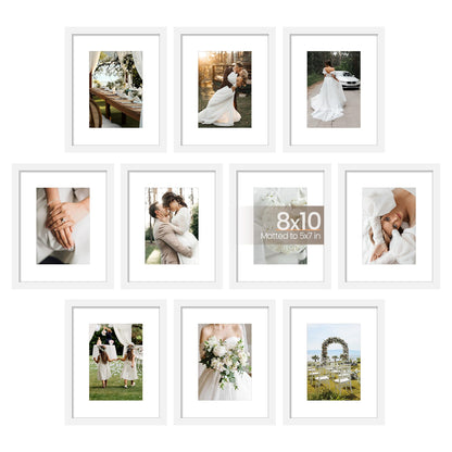 upsimples 5x7 Picture Frame, Photo Collage Wall Decor Set of 10, Black