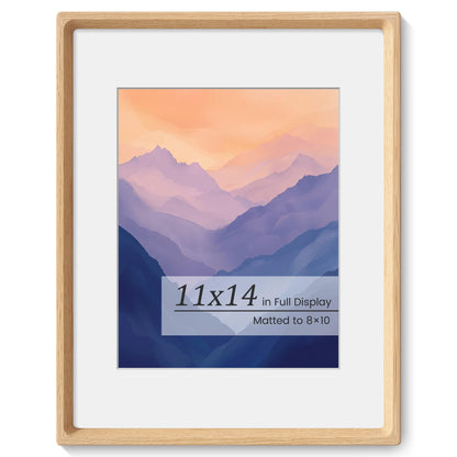 Picture Frames, Solid Walnut Wooden Frame,Round Corner Hand Craft Photo Frame, 11x14 Matted to 8x10, 11 by 14 Document Diploma Frame with HD Real Glass,Wall or Tabletop Display