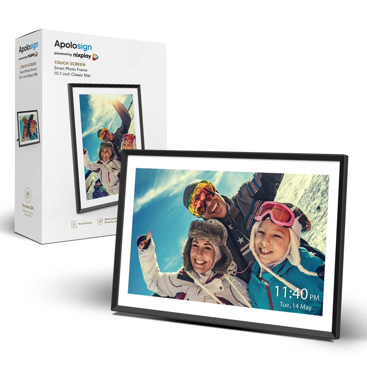 Digital Picture Frame Powered by Nixplay 10.1", Share Photos/Videos via Nixplay App or Email, WiFi Digital Photo Frame with Easy Setup, Support Alexa, Free Cloud Storage, Auto Rotate, Gifts for Mom