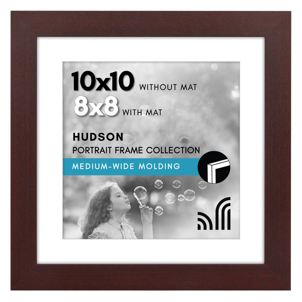 Americanflat 22x28 Poster Frame - Matted to 18x24 - Engineered Wood - Black