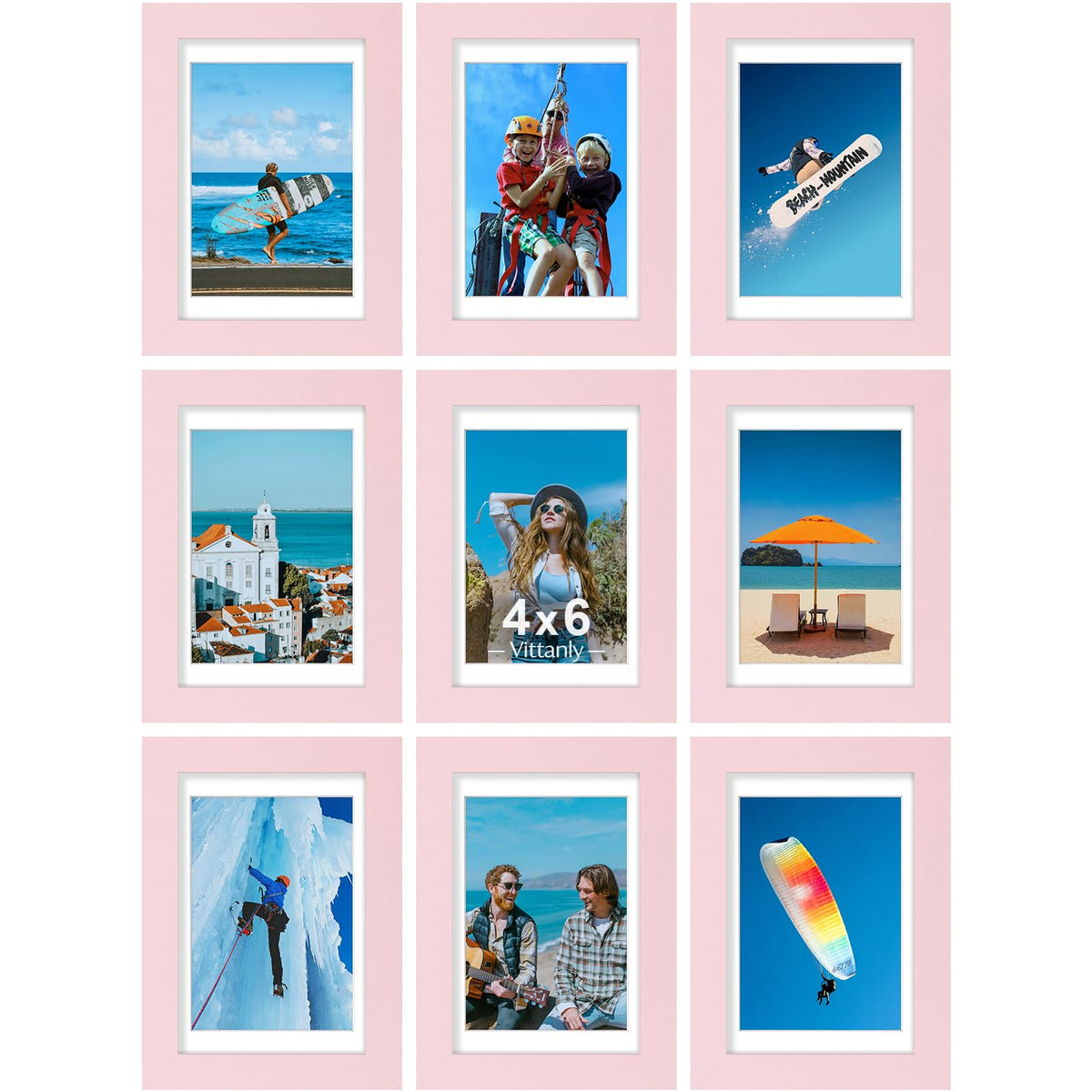 Vittanly 8x10 Picture Frames Set of 9 for Wall or Tabletop Display, Black