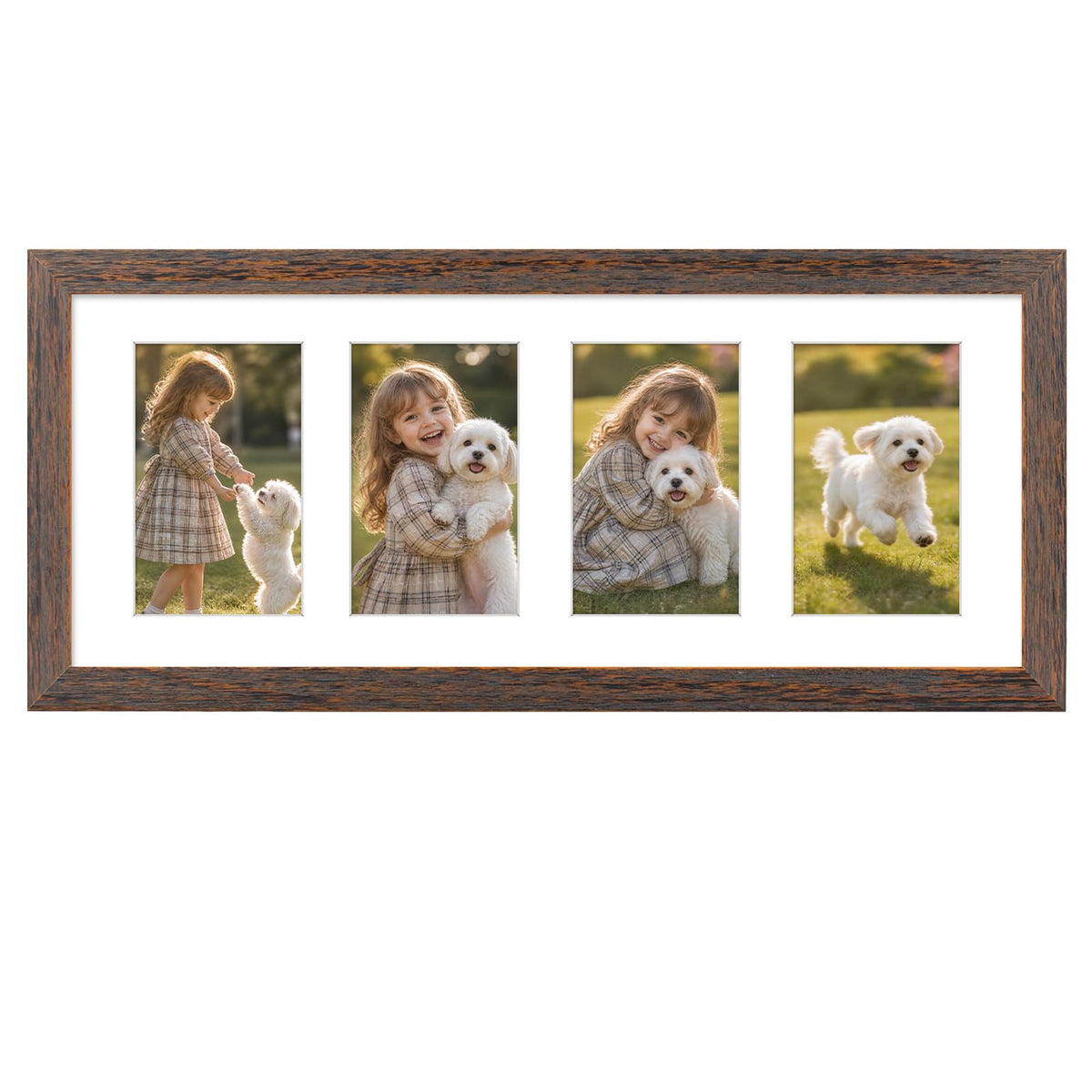 Golden State Art 9-Openings 4x6 Wood Collage Picture Frame Black