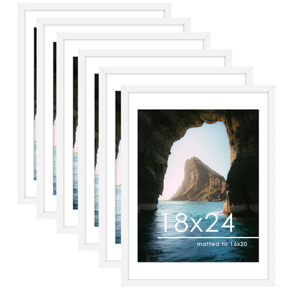 PEALSN 8x10 Picture Frame Set of 6,Wall or Tabletop Display,Black Woodgrain