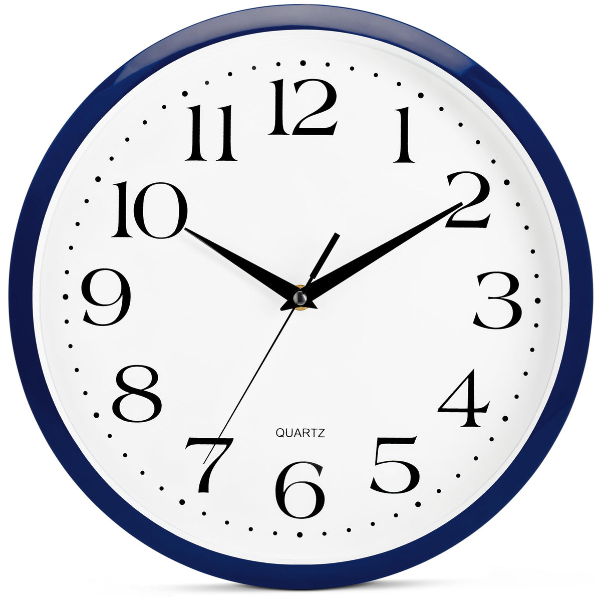 Bernhard Products White Wall Clock Silent Non Ticking 10 Inch Quality Quartz Battery Operated Round Easy to Read Home/Kitchen/Office/Classroom/School Clocks
