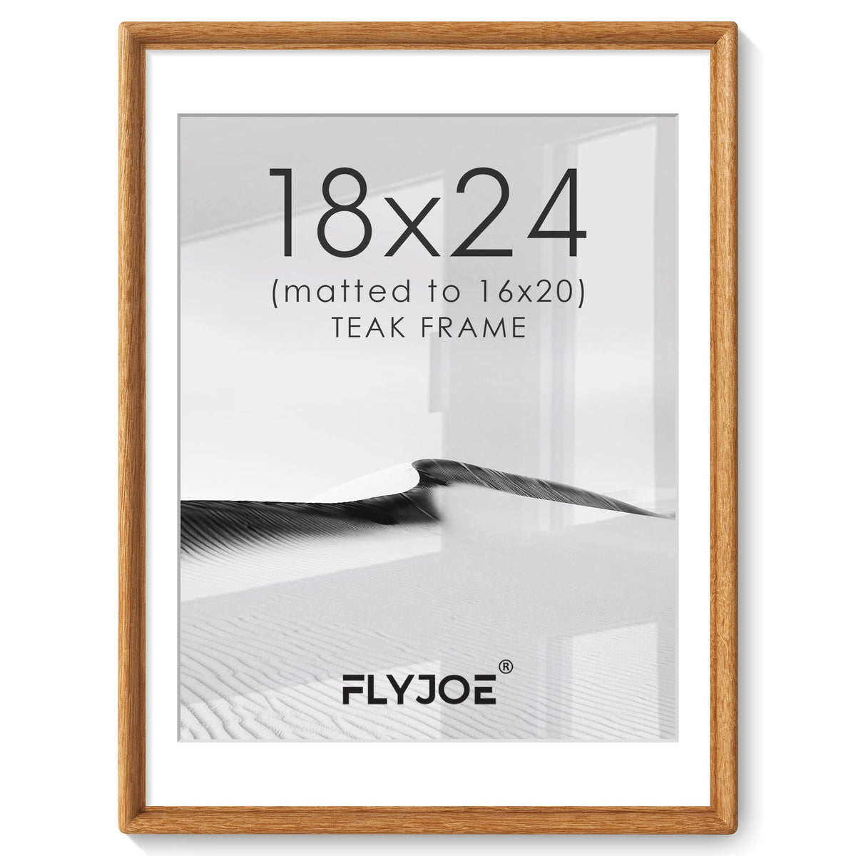 FLYJOE 11x14 Picture Frame, Solid Walnut Wood Frame with Mat for 8x10 Photo