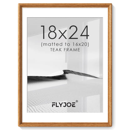 FLYJOE 11x14 Picture Frame, Solid Walnut Wood Frame with Mat for 8x10 Photo