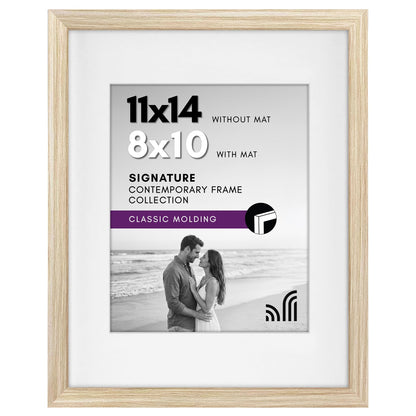 Americanflat 11x14 Picture Frame - Matted to 8x10 - Engineered Wood - Black