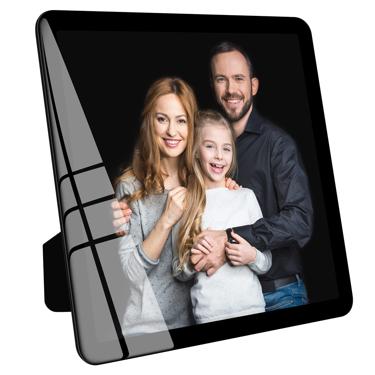 Bluesun 8x10 Picture Frame Black Standing can be Vertical and Horizontal - Real Glass Frames, Cool 8×10 Photo Frame, Wall Frames Gifts for Men Boyfriend Dad Boss and Loved Ones(8x10, Black)